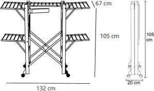 NPC Polska Arredamenti Suszarka na pranie ALIANTE 105x132x67 czarny 4