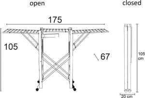 NPC Polska Arredamenti Suszarka na pranie AIRONE 105x175x67 cm brązowy 5