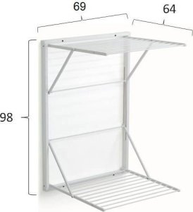 NPC Polska Arredamenti Suszarka na pranie naścienna KORAL 98x69x63 cm biała 5