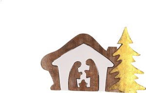 Dekoracja świąteczna NPC Polska Rituali Domestici Drewniana szopka bożonarodzeniowa L 1