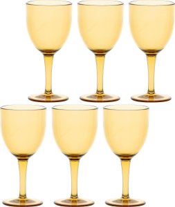 NPC Polska Rose&Tulipani Fiaba Zestaw 6 kieliszków do wina 400 ml bursztynowy 1