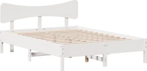 vidaXL vidaXL Rama łóżka bez materaca, biała, 120x200 cm, drewno sosnowe 2