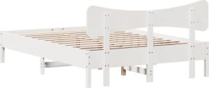 vidaXL vidaXL Rama łóżka bez materaca, biała, 120x200 cm, drewno sosnowe 8