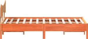 vidaXL vidaXL Łóżko bez materaca, woskowy brąz, 200x200 cm, drewno sosnowe 7