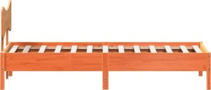 vidaXL vidaXL Rama łóżka bez materaca, woskowy brąz, 90x200 cm, lita sosna 7