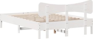 vidaXL vidaXL Rama łóżka bez materaca, biała, 135x190 cm, lite drewno sosnowe 8