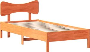 vidaXL vidaXL Rama łóżka bez materaca, woskowy brąz, 90x190 cm, sosnowa 2