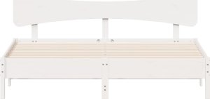 vidaXL vidaXL Rama łóżka bez materaca, biała, 180x200 cm, lite drewno sosnowe 4