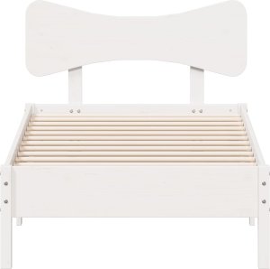 vidaXL vidaXL Rama łóżka bez materaca, biała, 100x200 cm, lite drewno sosnowe 4