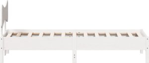 vidaXL vidaXL Rama łóżka bez materaca, biała, 100x200 cm, lite drewno sosnowe 7
