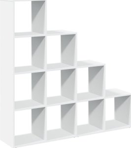 vidaXL Regał przegroda, 4 poziomy, biały, 131,5x29x131,5 cm 2