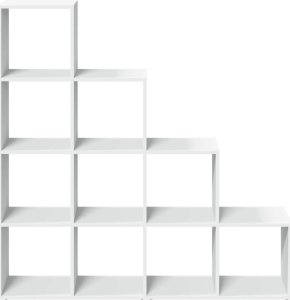 vidaXL Regał przegroda, 4 poziomy, biały, 131,5x29x131,5 cm 5