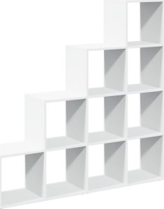 vidaXL Regał przegroda, 4 poziomy, biały, 131,5x29x131,5 cm 7