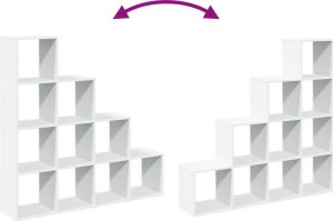 vidaXL Regał przegroda, 4 poziomy, biały, 131,5x29x131,5 cm 8