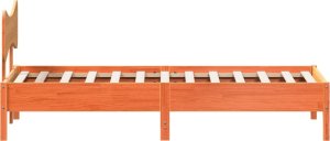 vidaXL vidaXL Rama łóżka bez materaca, woskowy brąz, 75x190 cm, sosnowa 7