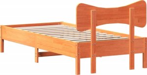 vidaXL vidaXL Rama łóżka bez materaca, woskowy brąz, 75x190 cm, sosnowa 8