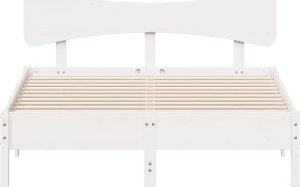 vidaXL vidaXL Rama łóżka bez materaca, biała, 150x200 cm, lite drewno sosnowe 4