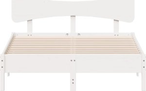 vidaXL vidaXL Rama łóżka bez materaca, biała, 140x190 cm, lite drewno sosnowe 4
