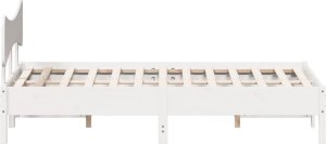 vidaXL vidaXL Rama łóżka bez materaca, biała, 140x190 cm, lite drewno sosnowe 7