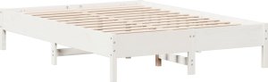 vidaXL vidaXL Rama łóżka bez materaca, biała, 120x190 cm, lite drewno sosnowe 5