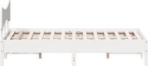 vidaXL vidaXL Rama łóżka bez materaca, biała, 120x190 cm, lite drewno sosnowe 7
