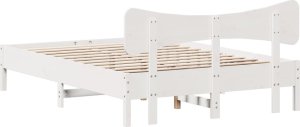 vidaXL vidaXL Rama łóżka bez materaca, biała, 120x190 cm, lite drewno sosnowe 8