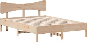 vidaXL vidaXL Rama łóżka bez materaca, 135x190 cm, lite drewno sosnowe 2