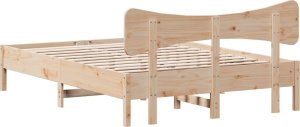 vidaXL vidaXL Rama łóżka bez materaca, 135x190 cm, lite drewno sosnowe 8