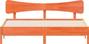 vidaXL vidaXL Rama łóżka bez materaca, woskowy brąz, 180x200 cm, lita sosna 4