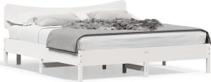 vidaXL vidaXL Rama łóżka bez materaca, biała, 160x200 cm, lite drewno sosnowe 2