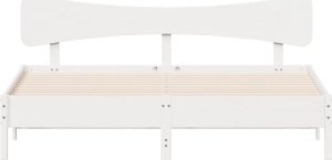vidaXL vidaXL Rama łóżka bez materaca, biała, 160x200 cm, lite drewno sosnowe 4