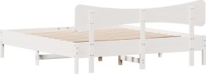 vidaXL vidaXL Rama łóżka bez materaca, biała, 160x200 cm, lite drewno sosnowe 8