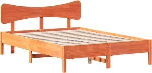 vidaXL vidaXL Rama łóżka bez materaca, woskowy brąz, 120x190 cm, sosnowa 2