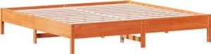 vidaXL vidaXL Rama łóżka bez materaca, woskowy brąz, 160x200 cm, lita sosna 5
