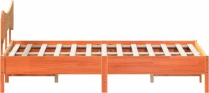 vidaXL vidaXL Rama łóżka bez materaca, woskowy brąz, 160x200 cm, lita sosna 7