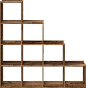 vidaXL vidaXL Regał przegroda, 4 poziomy, stare drewno, 131,5x29x131,5 cm 5