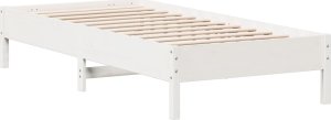 vidaXL vidaXL Rama łóżka bez materaca, biała, 90x190 cm, lite drewno sosnowe 5