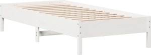 vidaXL vidaXL Rama łóżka bez materaca, biała, 90x200 cm, lite drewno sosnowe 5