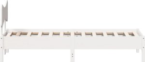 vidaXL vidaXL Rama łóżka bez materaca, biała, 90x200 cm, lite drewno sosnowe 7