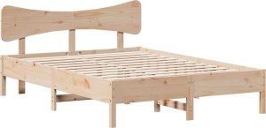 vidaXL Rama łóżka bez materaca, 120x200 cm, lite drewno sosnowe 2