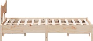 vidaXL Rama łóżka bez materaca, 120x200 cm, lite drewno sosnowe 7