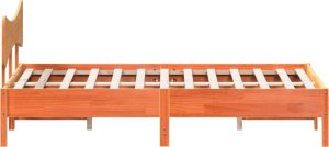 vidaXL vidaXL Rama łóżka bez materaca, woskowy brąz, 120x200 cm, lita sosna 7