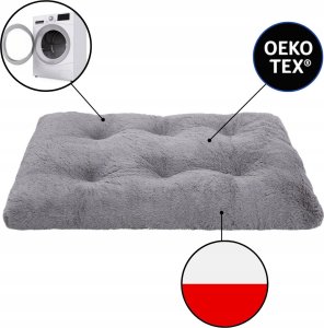 Mimikoko MIMIKO Pets Legowisko Shaggy prostokątne XXL 115x75cm szare 6