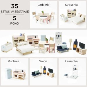 Le Toy Van Mebelki do domku dla lalek Zestaw startowy 35 elementów Le Toy Van 2