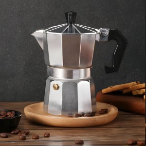 Kawiarka Retoo KAWIARKA ALUMINIOWA ZAPARZACZ EKSPRES DO KAWY ESPRESSO 600ML PŁYTA GAZ 4