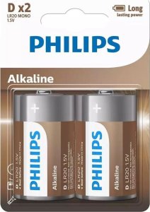 Philips PHILIPS batteri tech alkaline D 2-pak - 2110058 1