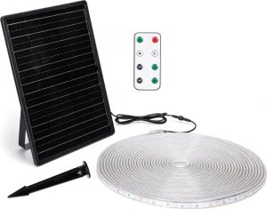 Taśma LED Aigostar  Taśma RGB solarna 20mb 2000lm 20W led kolorowa zestaw do oświetlenia Taśma RGB solarna 20mb 2000lm 20W led kolorowa zestaw do oświetlenia 1