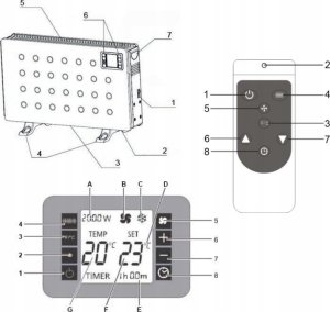 Grzejnik ECG Convection heater ECG TK 2080 DR Black 12