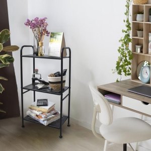 YokaHome Regał łazienkowy 3 półki czarny matowy stalowy - Yoka 2