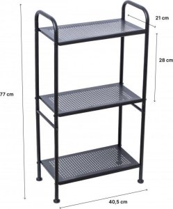 YokaHome Regał łazienkowy 3 półki czarny matowy stalowy - Yoka 8